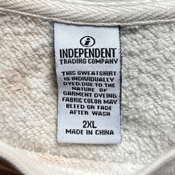 Hot Box Cream and Pink Tie-Dye Graphic Sweatshirt Size 2XL - Picture 3 of 6